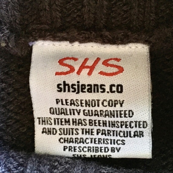 SHS JEANS charcoal gray cable knit turtleneck M - Picture 5 of 7